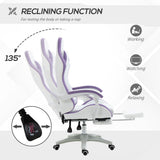 Ergonomic Racing-Style Gamer Chair - PU Leather Reclining Seat with 360 Swivel, Footrest, Detachable Headrest & Lumbar Support - Ultimate Comfort for Gaming & Office Work, Vibrant Purple
