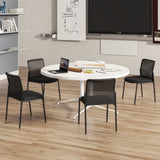 Chair Bundle of 2 for Waiting Rooms - Ergonomic Design with Mesh Backrest and Padded Seat in Black - Ideal Comfort Solution for Visitors and Clients