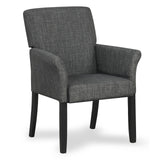 Fabric/Velvet Waiting Room Chair with Padded Armrests-Black