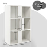 3-Tier Wooden Storage Bookcase - Space-Saving, Multipurpose, White, 2-Piece Set - Ideal for Organizing Books and Home Décor