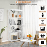 Modern 5-Tier Bookcase - Open Shelving Design in Grey - Perfect for Displaying Books and Decorative Items