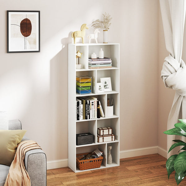 Wood 5-tier Bookshelf Bookcase Home Organizer Display Shelf-