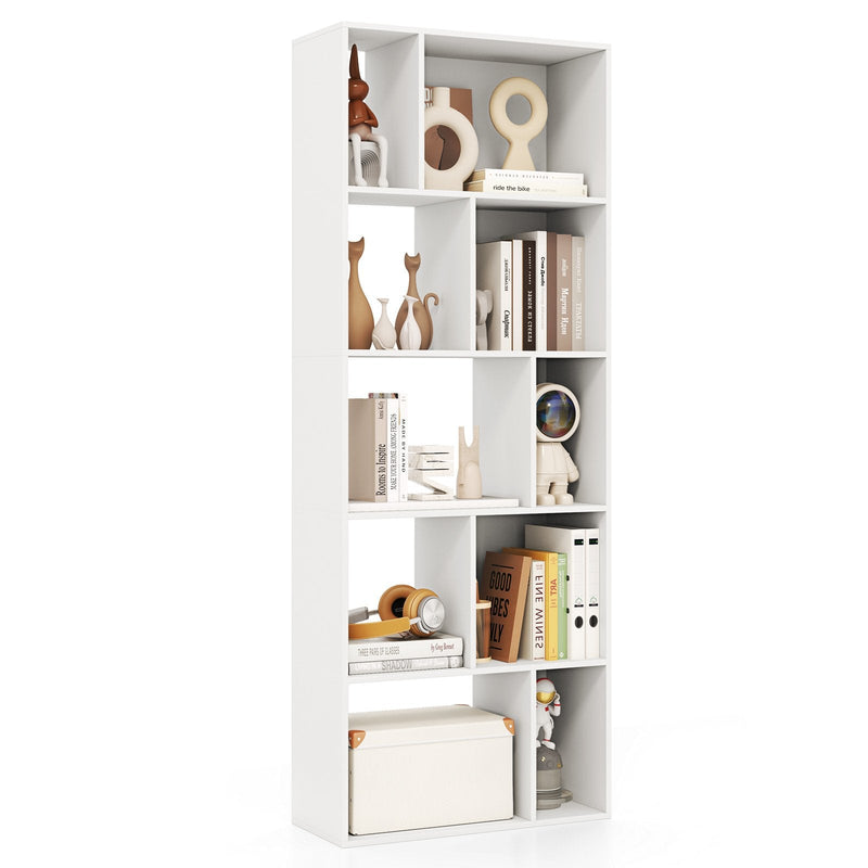 Wood 5-tier Bookshelf Bookcase Home Organizer Display Shelf-