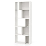 Wood 5-tier Bookshelf Bookcase Home Organizer Display Shelf-
