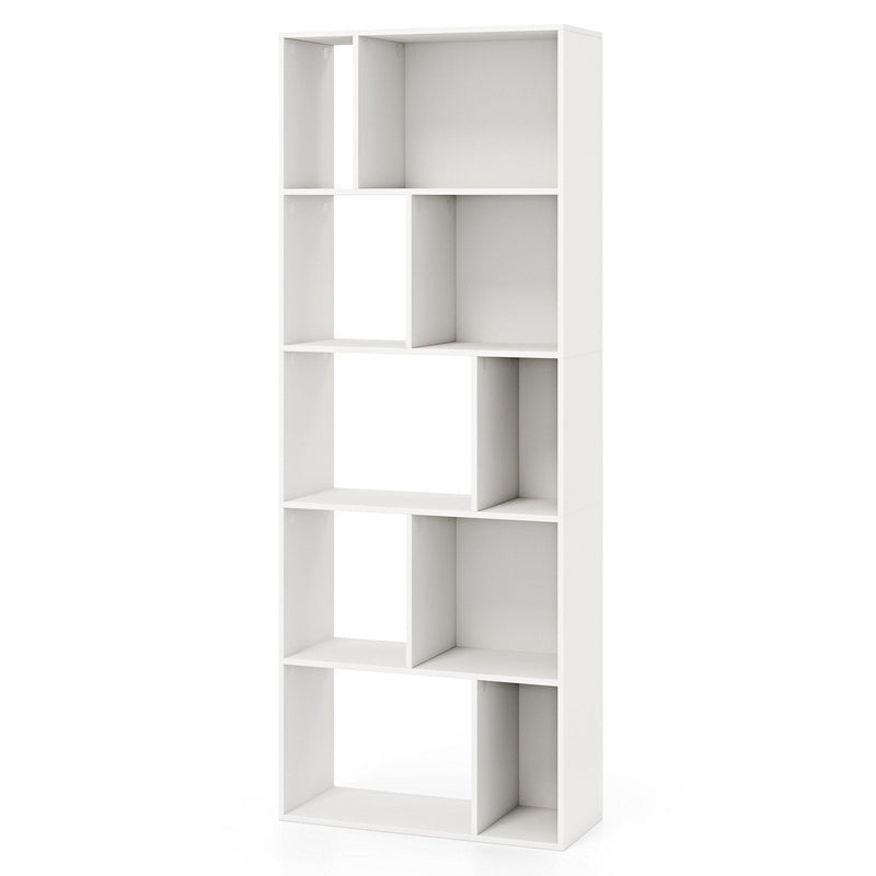 Wood 5-tier Bookshelf Bookcase Home Organizer Display Shelf-