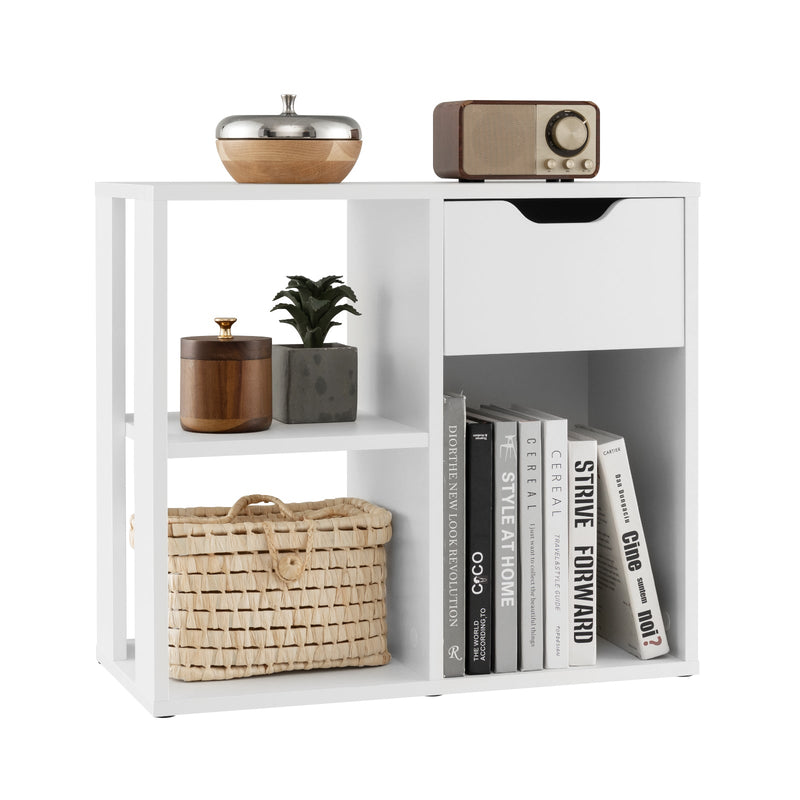 Wooden 3-Cube Storage with Drawer - Versatile Organizing Furniture Piece, Shelf and Drawer Storage - Ideal for Small Space Organization