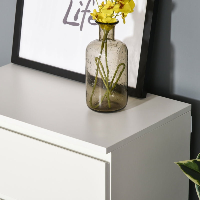 5-Drawer Chest - Freestanding Storage Cabinet for Bedroom and Living Room - Contemporary White Tower Unit for Home Organization