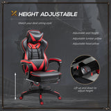 Ergonomic Racing Gaming Chair with Adjustable Height and Recliner - Wheeled Desk Chair with Lumbar Support and Retractable Footrest for Home Office - Comfortable Seating Solution for Gamers and Professionals