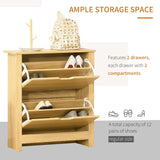 12-Pair Shoe Organizer Cabinet with 4 Shelves & 2 Drawers - Sturdy Brown Storage Unit with Raised Legs for Modern Home Decor - Ideal for Hallway & Bedroom Clutter Reduction
