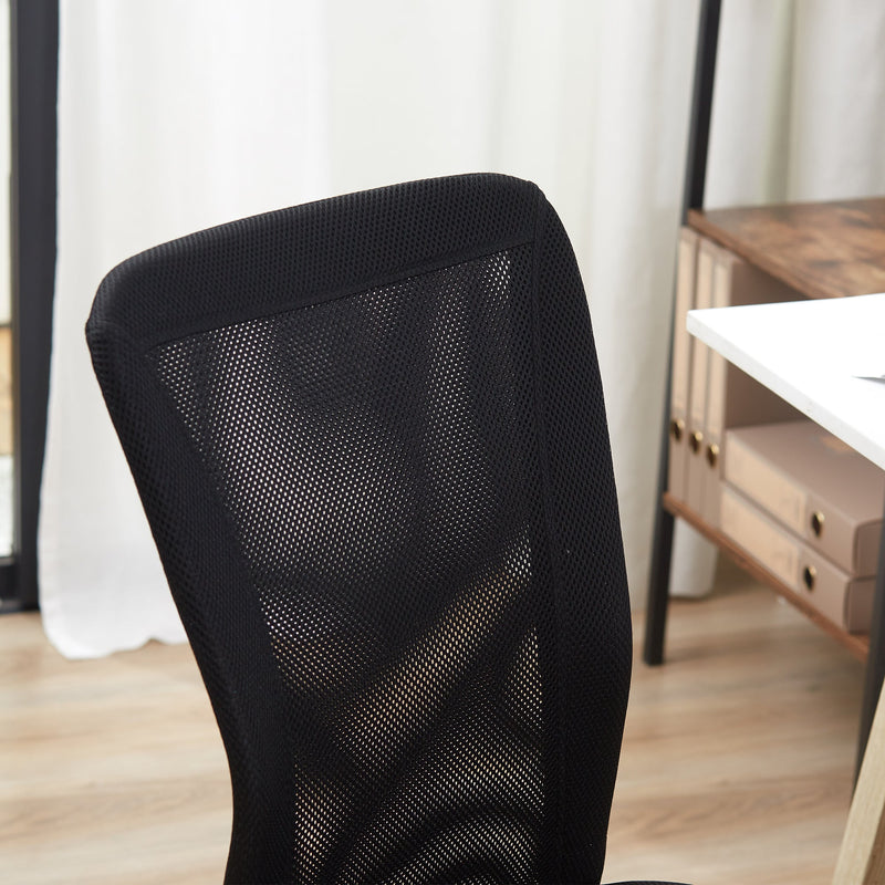 Ergonomic Mesh Office Chair - Armless Mid-Back Design with Height Adjustment & Swivel Casters - Ideal for Home Workstations and Small Desks