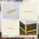 5-Drawer Modern Chest - Bedroom and Living Room Storage Organizer with Golden Steel Base - Contemporary Furniture Solution for Enhanced Home Organization