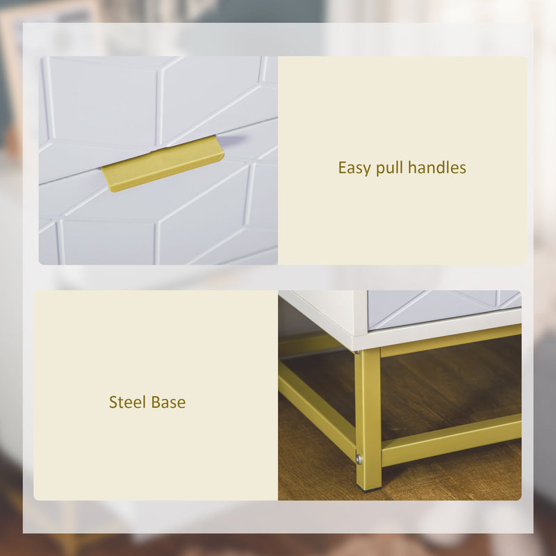 5-Drawer Modern Chest - Bedroom and Living Room Storage Organizer with Golden Steel Base - Contemporary Furniture Solution for Enhanced Home Organization