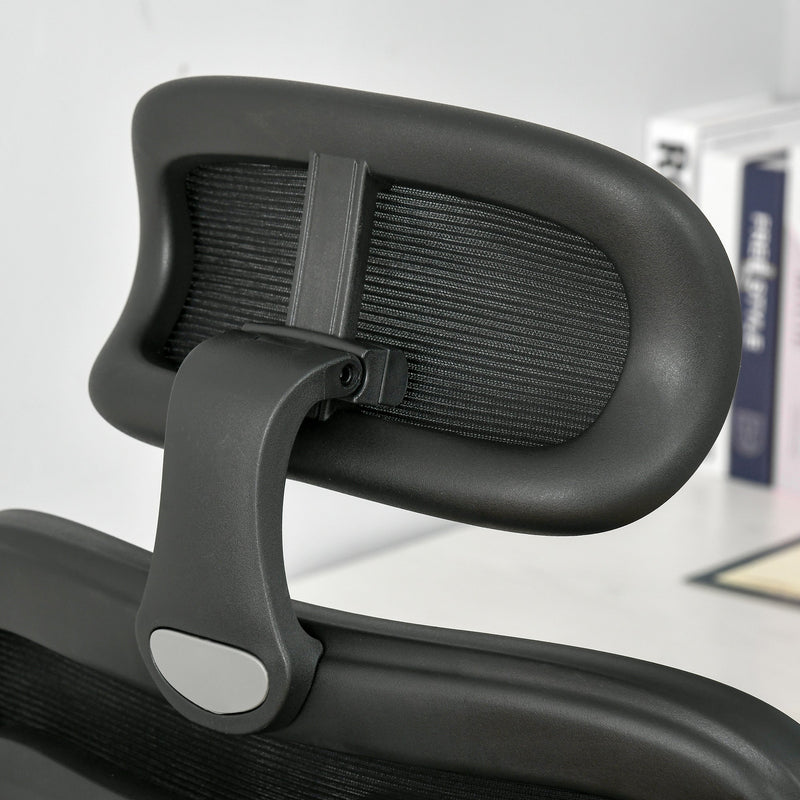 Ergonomic High-Back Mesh Office Chair - Swivel Desk Chair with Adjustable Height, Headrest, and Lumbar Support - Comfortable Padded Seating for Home Office Use