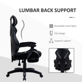 Ergonomic Mesh Office Chair with Reclining Back and Footrest - Adjustable Height, Swivel Wheels, Lumbar Support for Home Office - Comfortable Desk Task Computer Chair in Black Grey