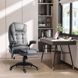 Ergonomic Heated Office Chair with Six-Point Massage Function - Plush Velvet Reclining Swivel Chair with 360-Degree Wheels, Grey - Ultimate Comfort for Home or Office Use