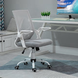 Ergonomic Mesh Swivel Office Chair with Lumbar Support - Adjustable Height Desk Chair with Flip-Up Arms, Grey - Ideal for Home Office Comfort and Posture Improvement