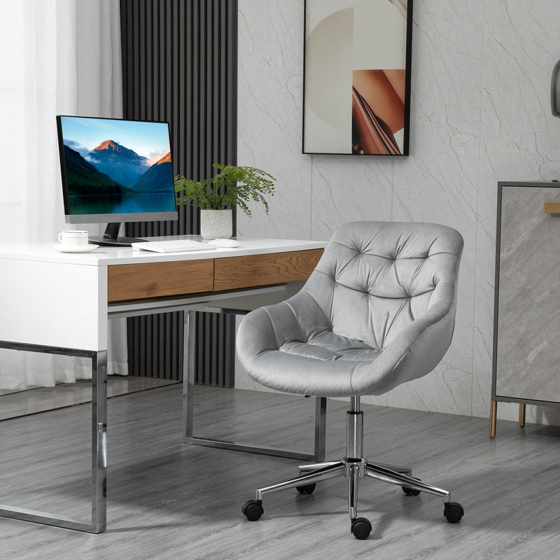 Velvet Ergonomic Home Office Chair - Comfy Computer Desk Chair with Adjustable Height & Supportive Arm/Back - Ideal for Extended Work Sessions