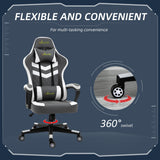 Ergonomic Racing-Style Gaming Chair - Adjustable Lumbar Support, Headrest, 360° Swivel, Durable PVC Leather - Comfortable Home Office Seating for Gamers and Professionals
