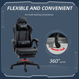 Ergonomic Racing-Style Office Chair - Swivel Wheels, Footrest, Reclining Faux Leather Design - Ideal Desk Chair for Gamers and Home Office Comfort