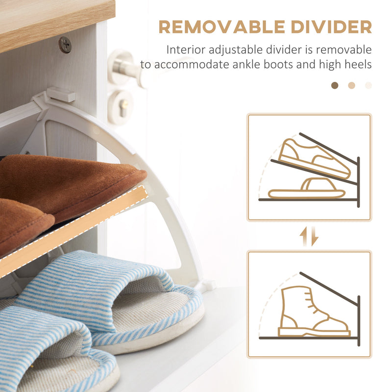 Slim Shoe Storage Cabinet with 3 Flip Drawers - Adjustable Shelves, 12 Pair Capacity - Space-Saving Organizer for Hallway
