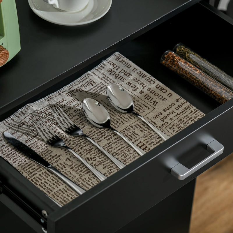 Modern Black Storage Cabinet - Compact Floor Unit with Drawer & Adjustable Shelving for Kitchen or Living Space - Space-Saving Organizer for Home Essentials