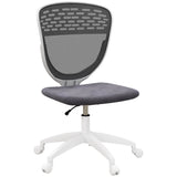 Mesh Office Chair - Armless, Height Adjustable with Swivel Wheels, Grey - Ideal for Home and Office Comfort