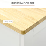 Modern Rubberwood-Topped Sideboard - Buffet Cabinet with Drawers and Adjustable Storage Shelves - Ideal for Living Room and Kitchen Organization