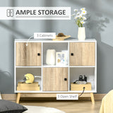 6-Cube Organizer Bookcase with Doors - Versatile Display Shelf and Storage Cabinet - Ideal for Living Room, Dining Room Organization