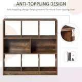 3-Tier Storage Shelf Bookcase - Rustic Brown Display Rack for Organizing - Perfect for Home Office, Living Room, or Playroom