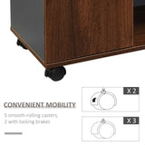 Mobile File Cabinet on Wheels - Legal & Letter-Sized Filing System with Printer Stand - Wooden Storage Solution for Home Office Organization