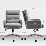 HOMCOM 91-99cm Sherpa Fleece Office Chair - Grey