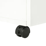 Mobile Storage Cabinet Sideboard - Cupboard with 4 Shelves, Drawers, and Lockable Wheels - Space-Saving Organizer for Home or Office