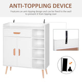 Floor Storage Sideboard - Versatile Cupboard with Drawer for Hallway, Kitchen, Bedroom, Living Room - Organizational Furniture in Classic White Design
