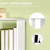 5-Tier Modern Bookshelf - Freestanding Light Grey Bookcase for Storage and Display - Ideal for Home Office, Living Room, or Study Organization