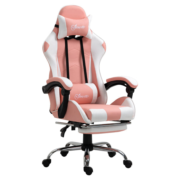 High-Back Racing Gamer Chair with Lumbar Support and Head Pillow - Swivel Wheels, Reclining Desk Seat for Gaming & Office Comfort - Ideal for Home Office Setup and Gamers