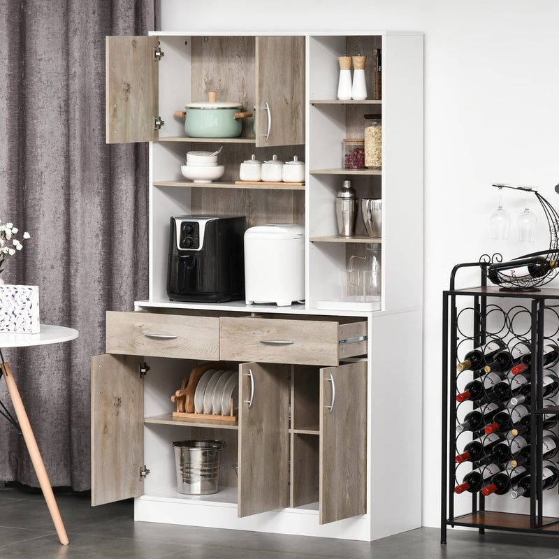 Storage Cabinet with Counter Top and Adjustable Shelves - Elegant Sideboard Unit with Drawers - Ideal for Dining Room and Living Room Organization