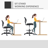 Ergonomic Mesh Office Chair with Adjustable Height and Footrest - Durable Standing Desk Chair in Black - Ideal for Extended Desk Work and Comfort