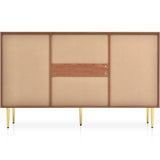 Adjustable Shelf Sideboard - Freestanding Storage Cabinet with 2 Doors and 3 Drawers in Walnut - Organizer for Living Room & Bedroom