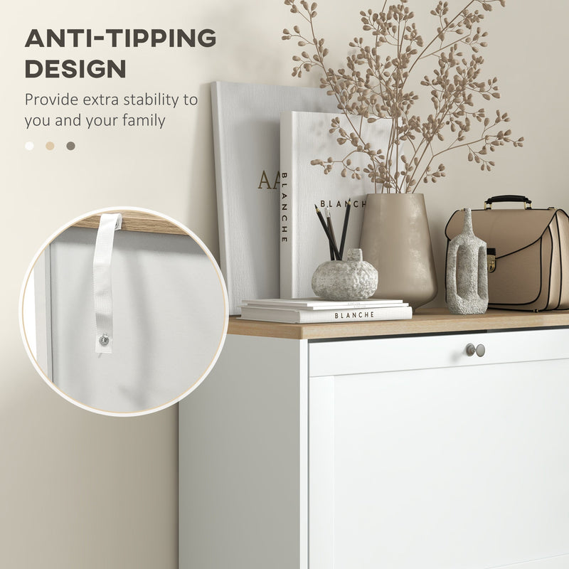 3-Drawer Shoe Cabinet - Space-Saving Narrow Storage for 18 Pairs, Entryway & Hallway Organizer - Sleek White Freestanding Rack