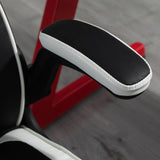 Ergonomic Gaming Chair - Adjustable Height Swivel Home Office Computer Desk Chair with Pedestal Base, Black & White PVC Leather - Comfortable Seating for Gamers and Professionals