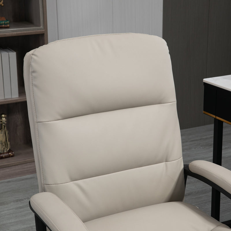 Ergonomic High Back Office Chair - PU Leather, Dual-Tier Padding, Swivel Wheels, Adjustable Height - Comfortable Desk Seating for Professionals