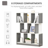 3-Tier 8-Cube Display Shelving Unit - Contemporary Home Office Bookcase with Safety Anti-Tipping - Stylish & Versatile Free-standing Organizer for Books and Decor in Grey White