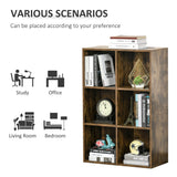 Cubic Cabinet Bookcase - Versatile Shelving Unit with Ample Storage, Rustic Brown Finish - Ideal for Home Office, Study, and Living Room Display