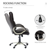 High-Back Home Office Chair - Comfortable Faux Leather Computer Desk Seat with Adjustable Height and Rocking Feature - Ideal for Extended Work Sessions