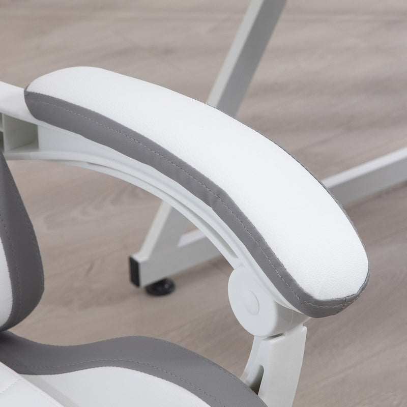Racing Gaming Chair with Footrest - PU Leather Reclining Computer Chair with 360 Swivel, Headrest & Lumbar Support - Ergonomic Design for Gamers and Home Office Use
