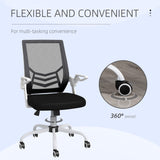 Ergonomic Mesh Office Chair with Flip-up Armrests - Lumbar Support and Smooth-Rolling Swivel Wheels - Comfortable Seating for Home Office and Desk Work