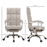 Executive Vibration Massage Office Chair - Microfibre Upholstery with 135° Reclining Back and Armrests - Comfortable Workday Relief for Professionals