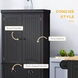 Freestanding Traditional Kitchen Cupboard - Black Storage Cabinet with Drawer, Doors & Adjustable Shelves - Ideal for Organized Kitchen Space & Extra Storage Needs