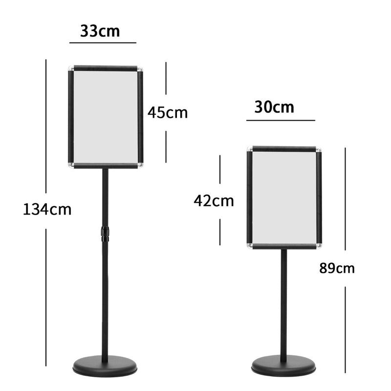 A3 Adjustable Poster Stand with Adjustable Height and 360° Rotation-