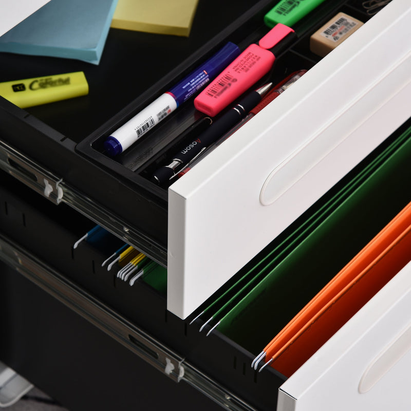3-Drawer Mobile File Cabinet - Fully Assembled, Lockable, All-Metal Rolling Storage - Vertical Filing Solution for Home Office and Business Use